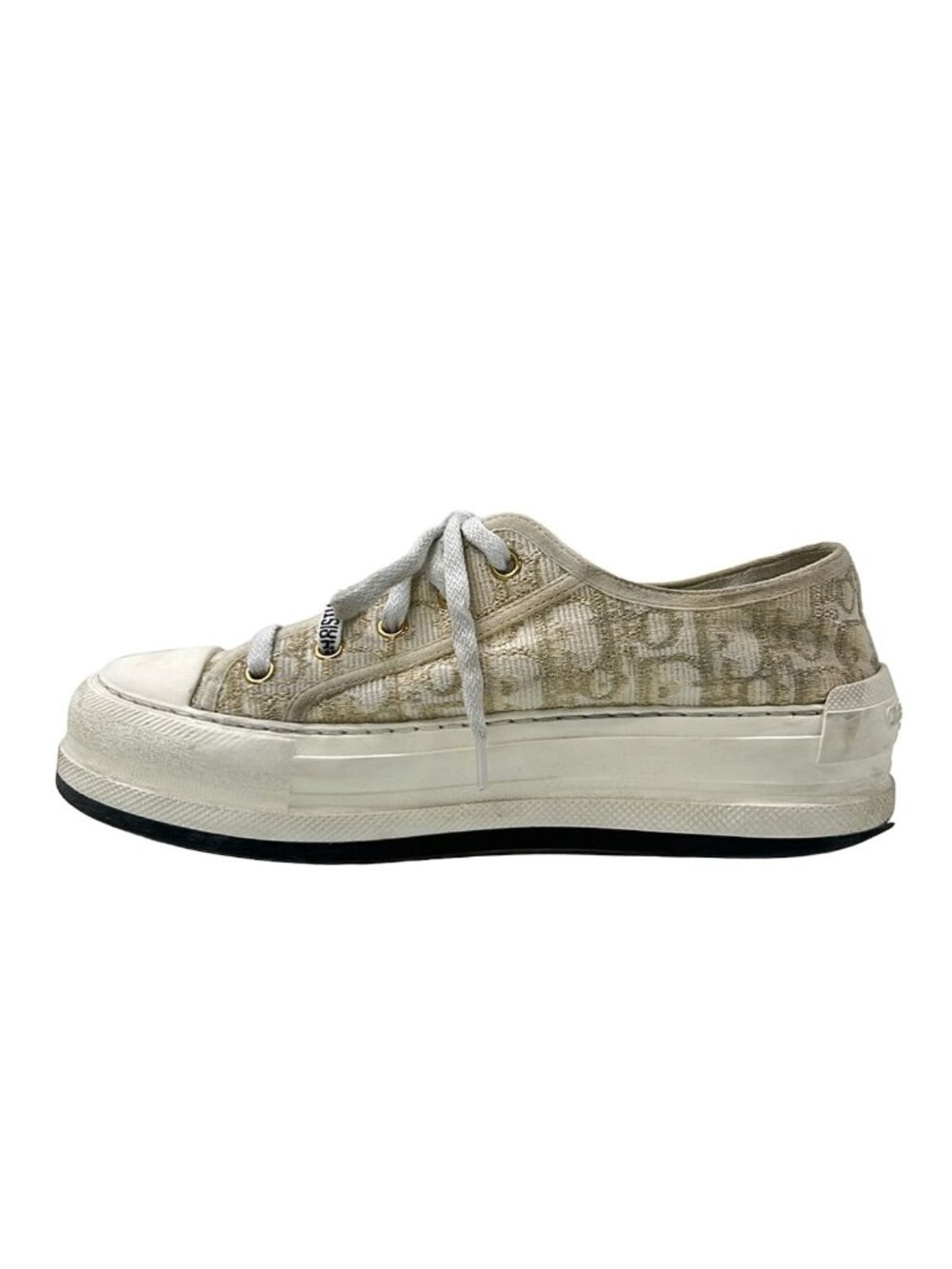 Dior Sneakers Ivory Gold Oblique